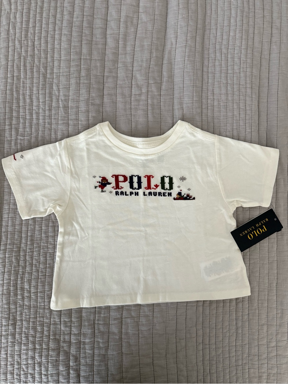 Polo by Ralph Lauren Kids Cream Embroidered Logo Tee -3T